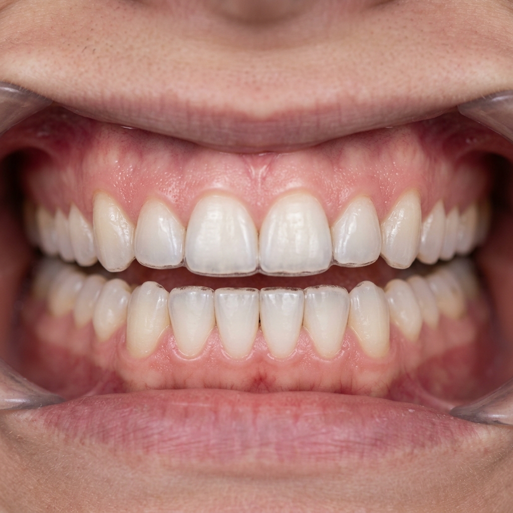 After Invisalign — perfectly straight, aligned smile