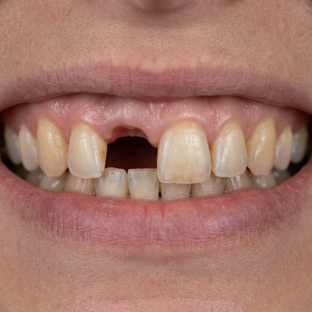 Before dental implant — missing tooth gap