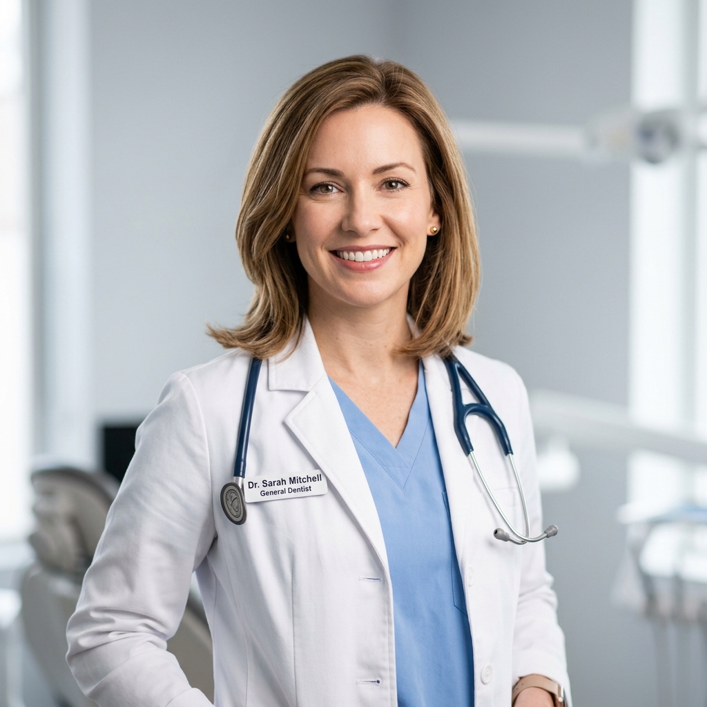 Dr. Sarah Mitchell, Lead Cosmetic Dentist at BrightSmile Dental